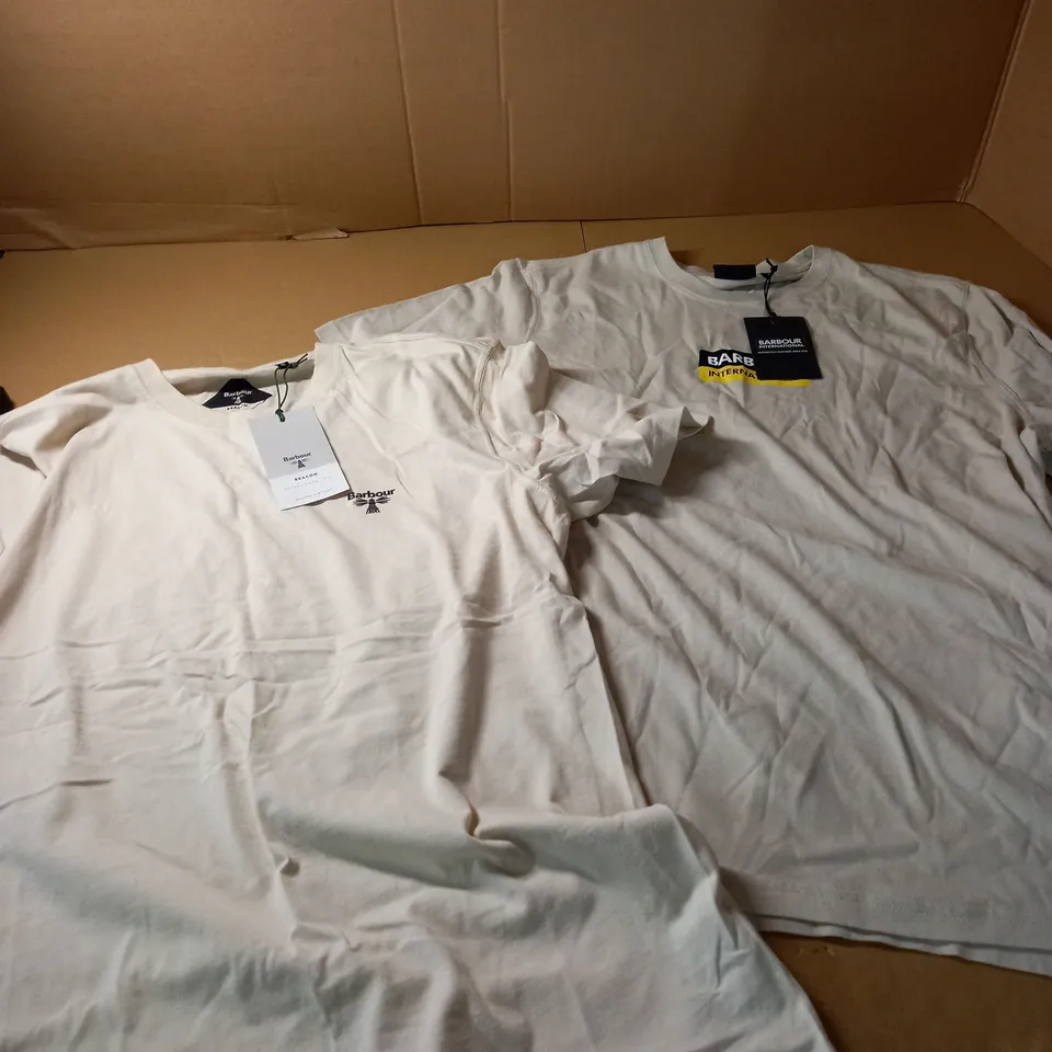 SET OF 2 BARBOUR TSHIRTS - CREAM SIZE L/XL