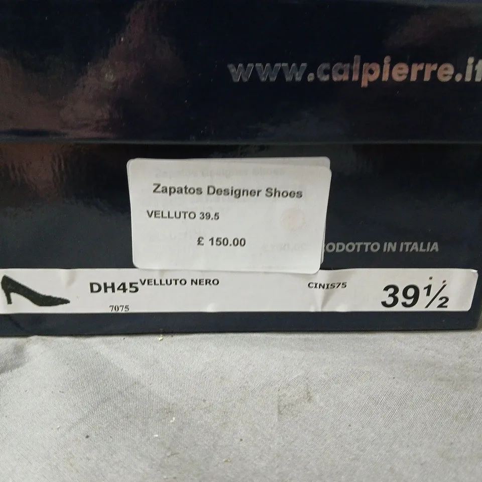 CALPIERRE VELVET PUMPS – VELLUTO NERO, UK 6.5 (EU 39.5)