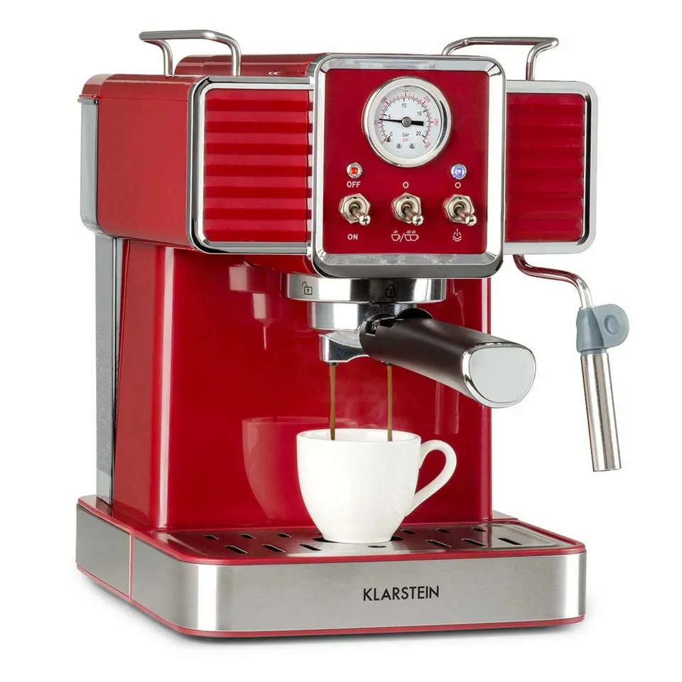 BOXED KLARSTEIN RETRO COFFEE MACHINE ESPRESSO MAKER 