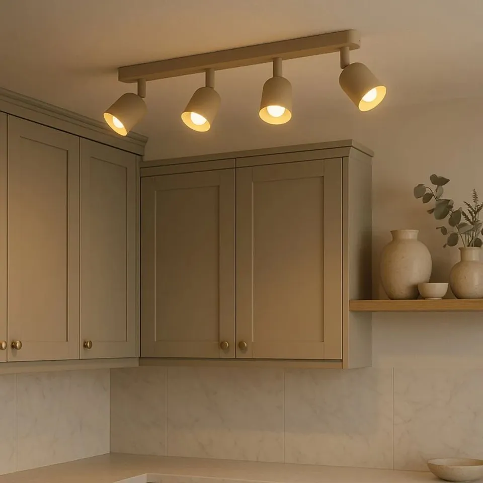 BOXED TILSTON STEEL MINIMALIST 4-LIGHT CEILING SPOTLIGHT SANDY