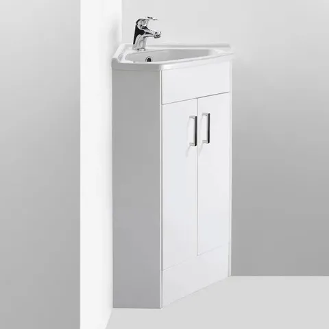 BOXED NUIE MAYFORD 2 DOOR CORNER CABINET - NVC180A // NO BASIN (1 BOX)