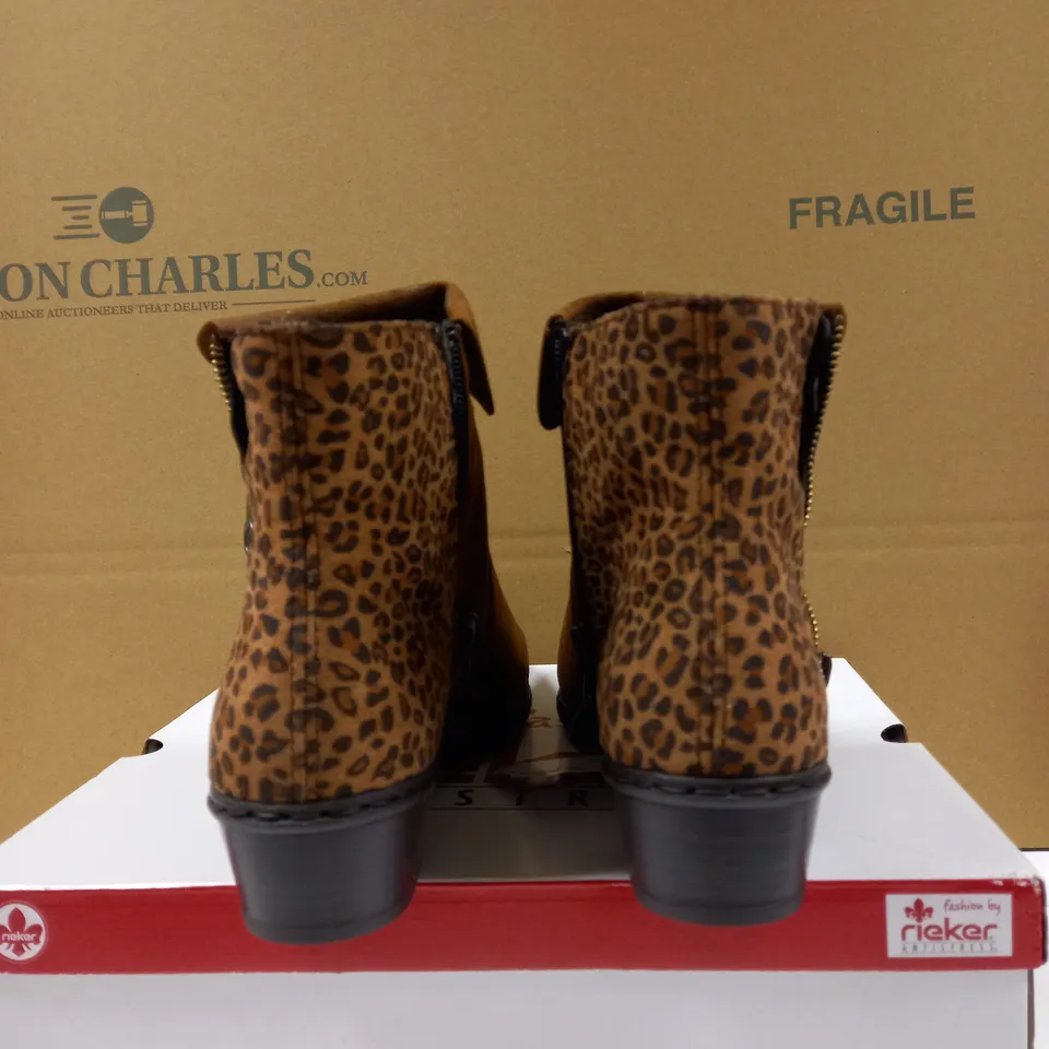 RIEKER CUFF ANKLE BOOT - TAN - SIZE 7.5