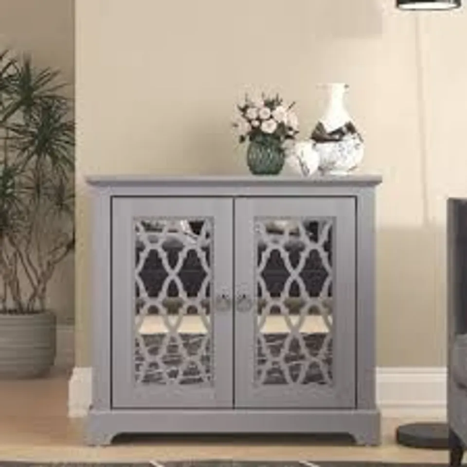 BOXED NEWAR 2 DOOR SIDEBOARD - GREY OAK (1 BOX)