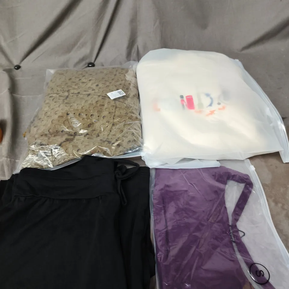 APPROXIMATELY 20 ASSORTED CLOTHING PRODUCTS IN VARIOUS STYLES & SIZES TO INCLUDE PANTS, T-SHIRTS, DRESSES ETC