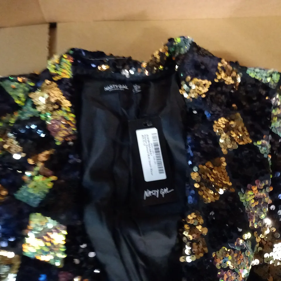 NASTY GAL PREMIUM DIAMOND MULTI SEQUIN BLAZER - 12