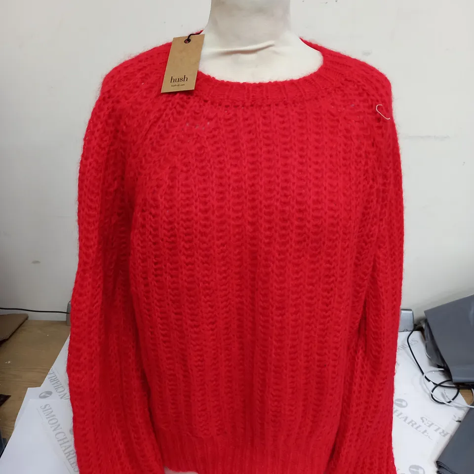 HUSH TABBY FLUFFY CREW JUMPER - SIZE M