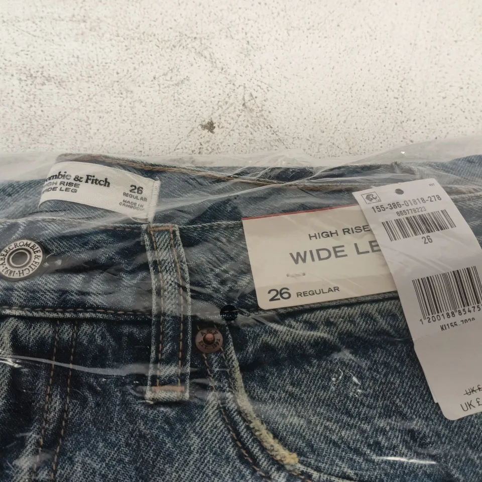 ABERCROMBIE & FITCH WOMEN'S HIGH RISE WIDE-LEG JEANS, UK 6 (26IN WAIST), REGULAR