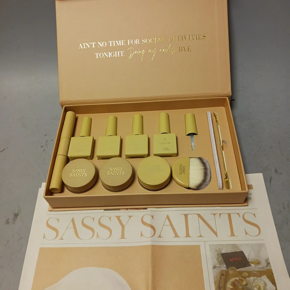 BOXED SASSY SAINTS NAIL MANICURE KIT