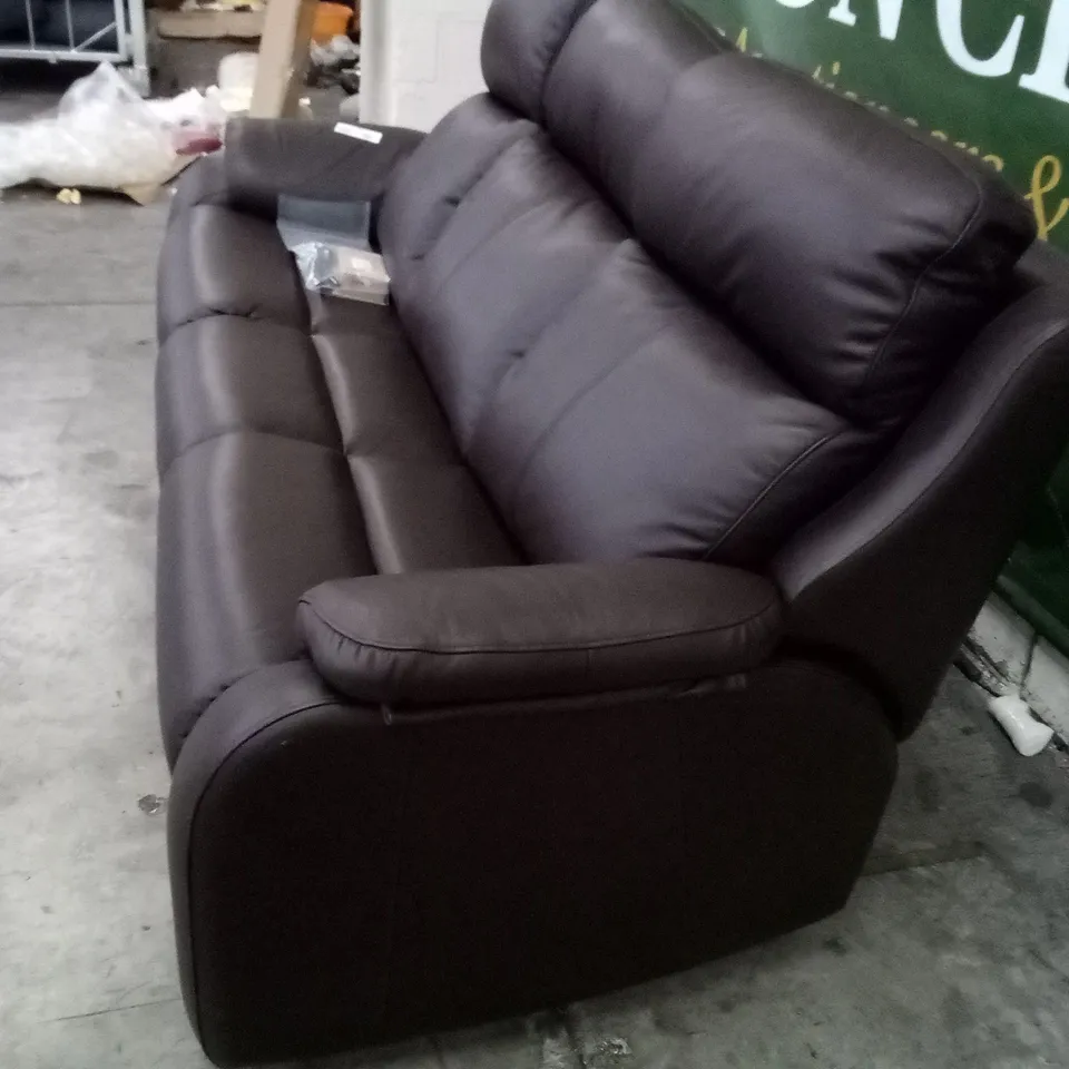 DESIGNER G PLAN KINGSBURY 3 SEATER SOFA - CAPRI CHOCOLATE LEATHER 