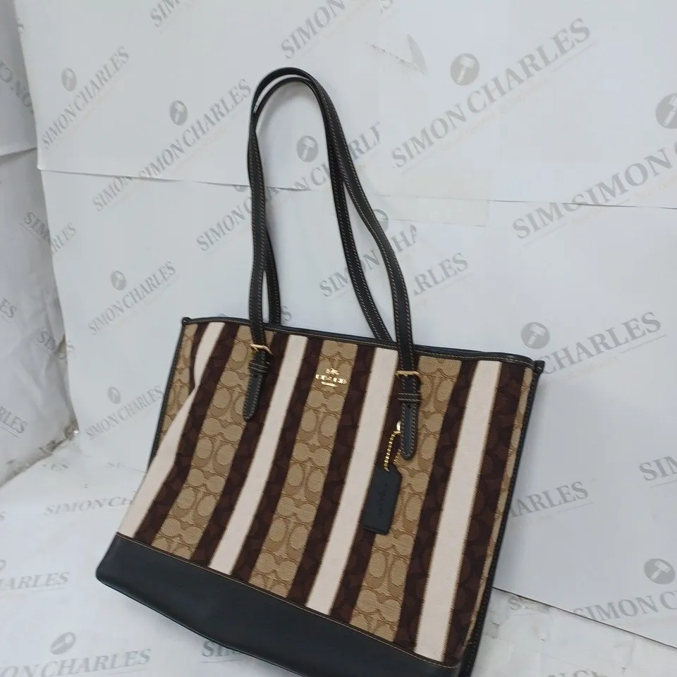 COACH WOMENS HANDBAG BROWN/WHITE 