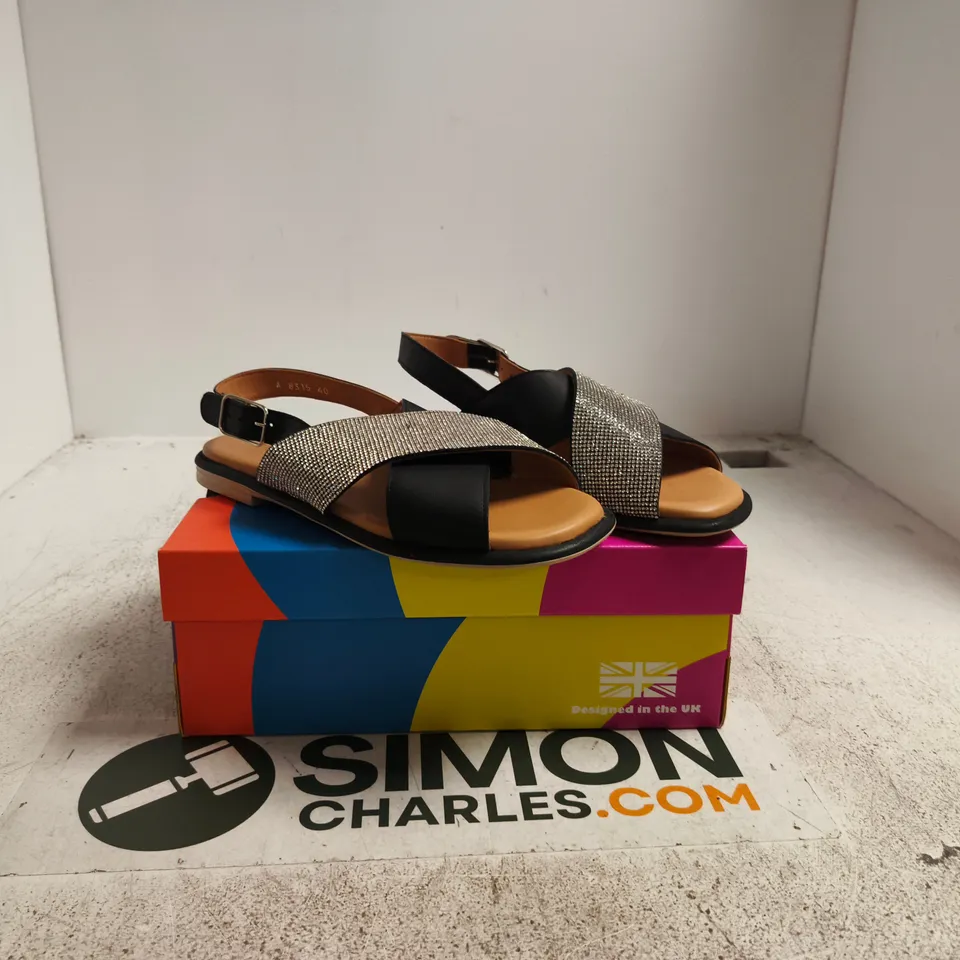 ADESSO WOMEN'S SANDALS – GLITTER STRAPS UK 7 BOXED