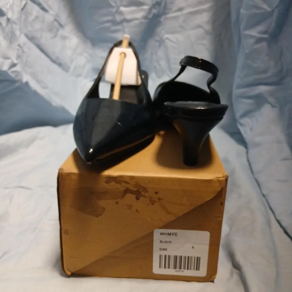 THE VERY COLLECTION BLACK PATENT SLINGBACK HEELS SIZE 6