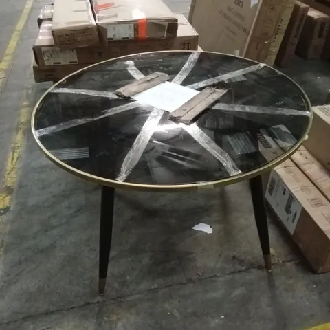 DESIGNER ROUND GLASS TOP DINING TABLE