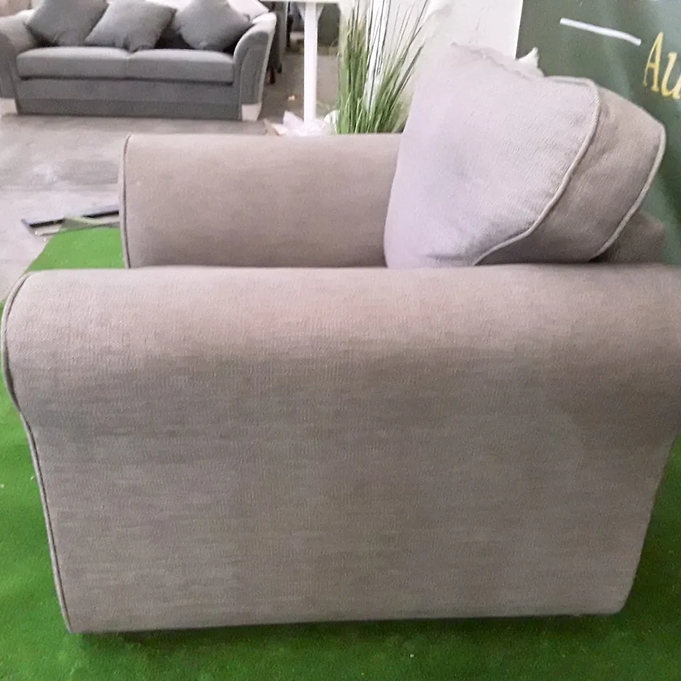 DESIGNER ARMCHAIR - GREY FABRIC