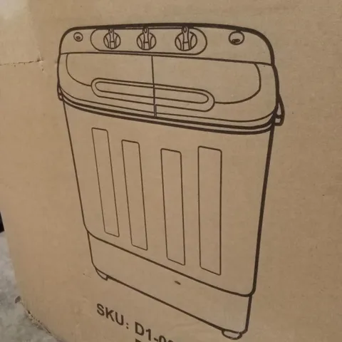 BOXED DISPLAY4TOP PORTABLE COMPACT MINI TWIN TUB WASHING MACHINE AND SPIN CYCLE W/HOSE