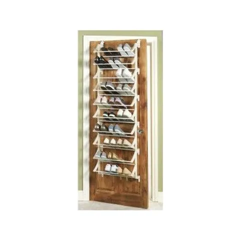 BOXED HOME HANGING 10 SHELF SHOE STORAGE RACK - WHITE