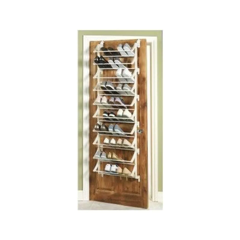 BOXED HOME HANGING 10 SHELF SHOE STORAGE RACK - WHITE