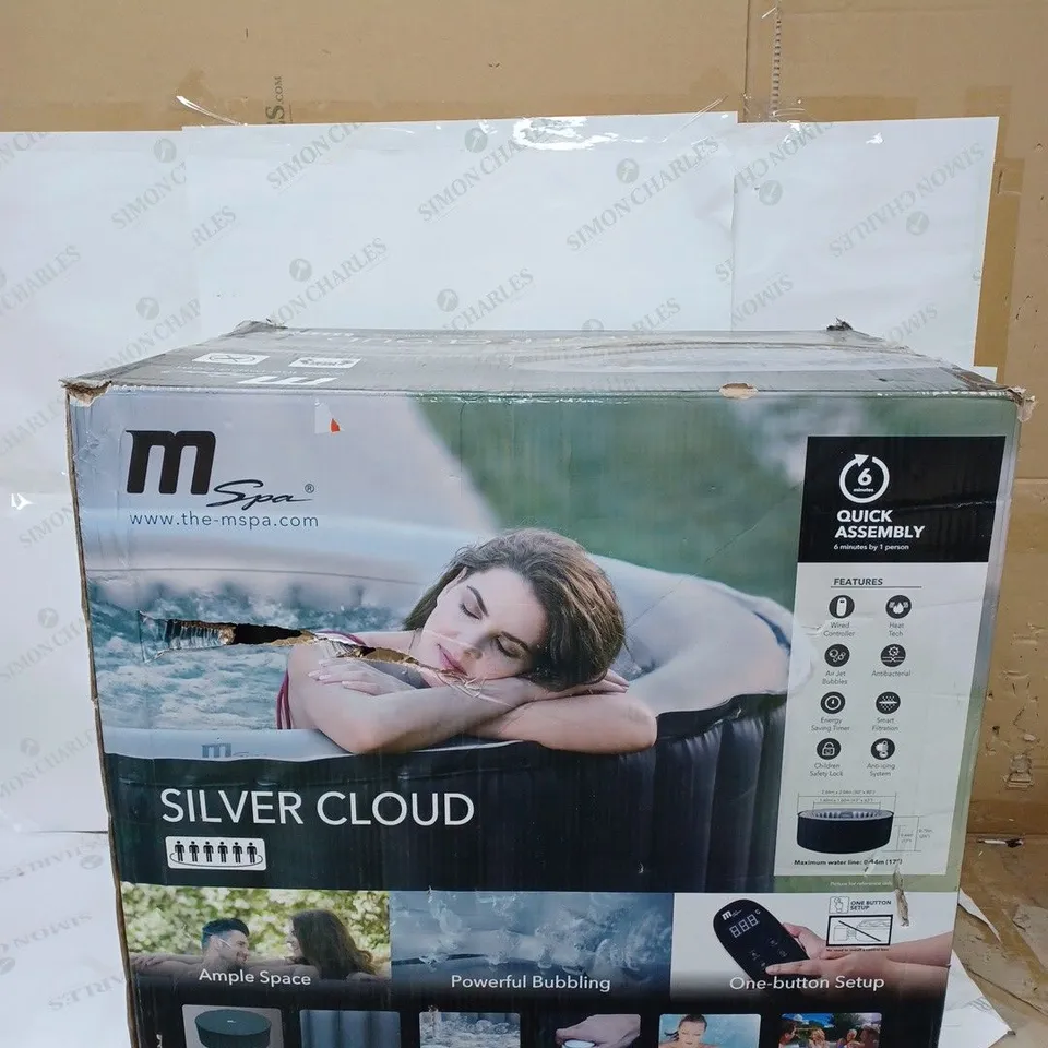 BOXED M-SPA SILVER CLOUD D-SC06 6 PERSON SPA POOL