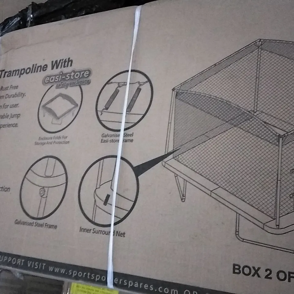 BOXED SPORTSPOWER 12 X 8FT RECTANGULAR TRAMPOLINE WITH EASI-STORE (BOX 2 OF 2 ONLY) RRP £299.99
