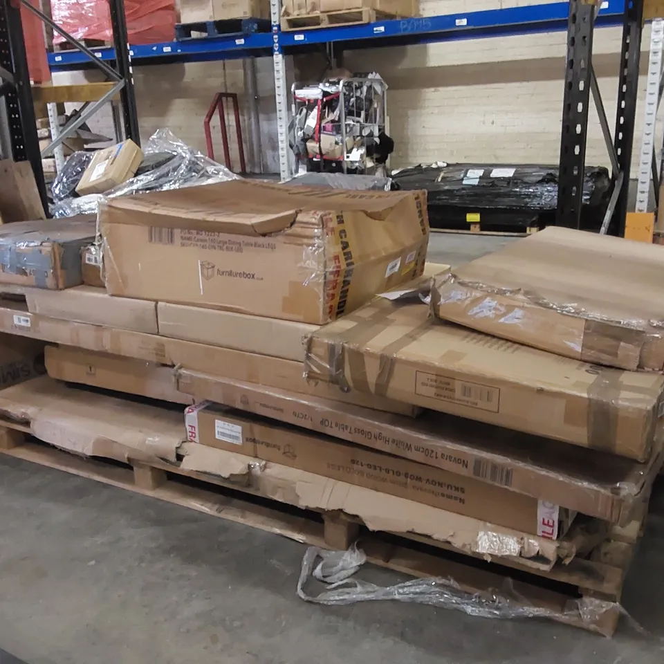 PALLET TO CONTAIN A LARGE ASSORTMENT OF FURNITURE PARTS 