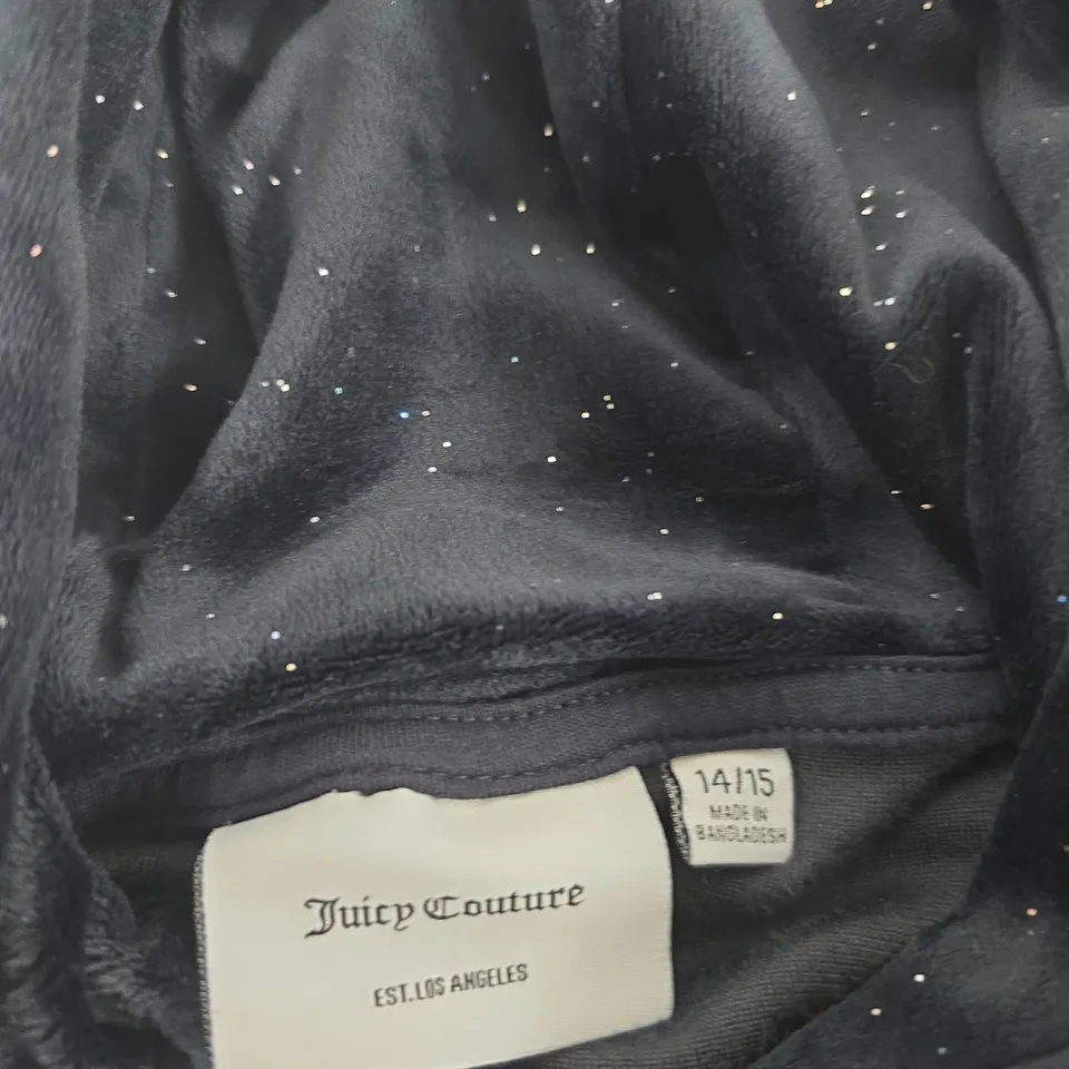 JUICY COUTURE HOODIE – BLACK SPARKLE LOGO, WOMEN'S UK 14/15