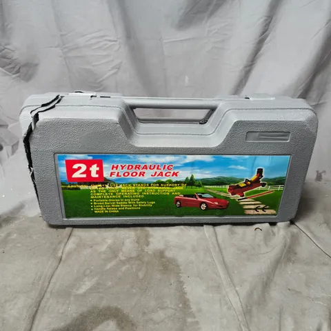 2T HYDRAULIC FLOOR JACK – BLUE WITH GREY CARRY CASE (INCLUDES GLOVES)