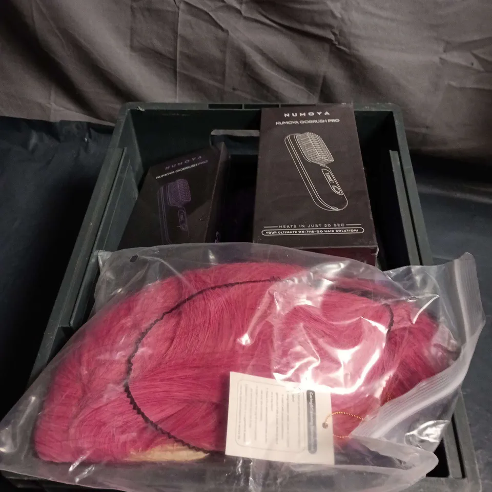 APPROXIMATELY 10 ASSORTED HEALTH AND BEAUTY ITEMS INCLUDING NUMOYA GOBRUSH PRO AND DARLING HAIR EXTENSIONS 