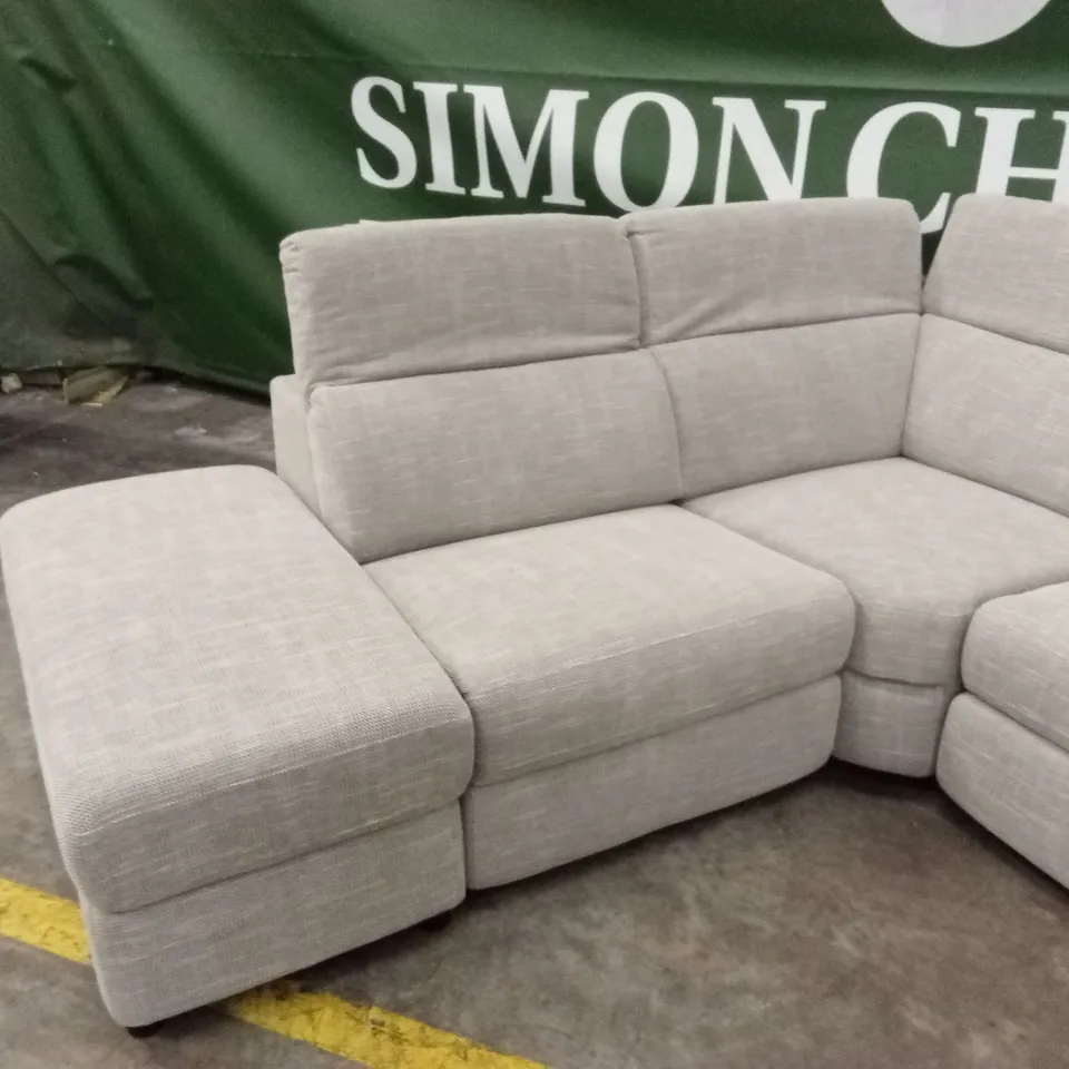 DETROIT FABRIC LEFT HAND POWER RECLINER CORNER GROUP SOFA WITH CHARGING PORTS AND STORAGE RRP £1999