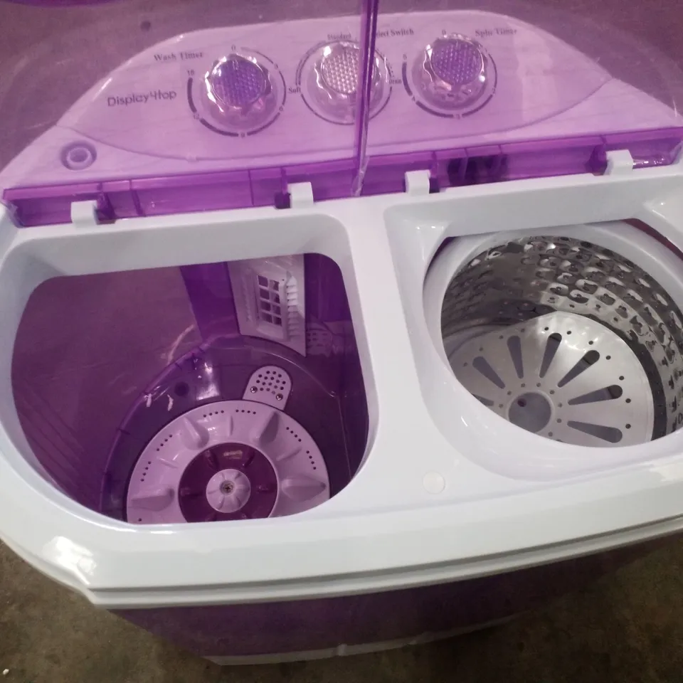 BOXED DISPLAY4TOP ELECTRIC MINI PORTABLE COMPACT 3.6KG CAPACITY WASHER WASHING MACHINE SPIN DRYER LAUNDRY - PURPLE