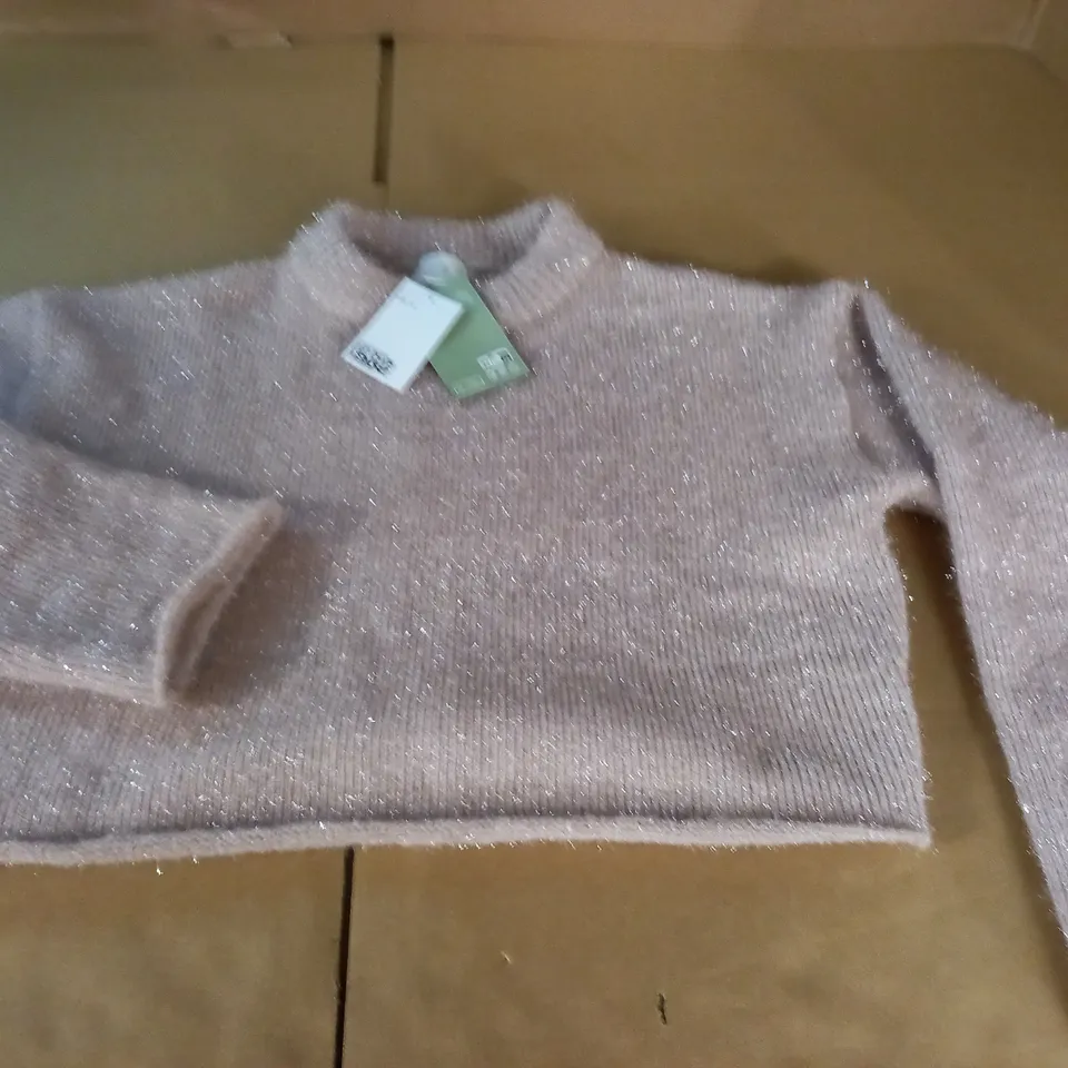 H&M CROPPED KNITTED GLITTER JUMPER - EUR S