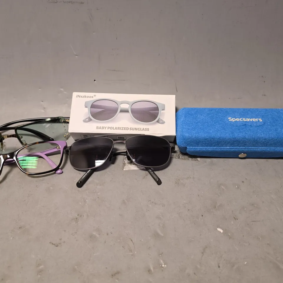 APPROXIMATELY 15 ASSORTED VISION CARE ITEMS TO INCLUDE - SUNGLASSES , CARRY CASES , EYEWEAR ETC
