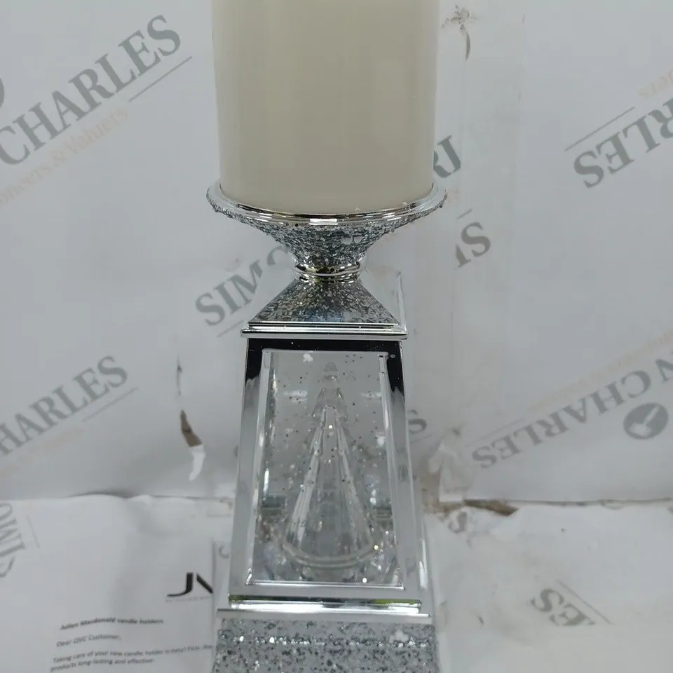 JULIEN MACDONALD FLAMELESS SWIRLING GLITTER CHRISTMAS TREE CANDLE HOLDER