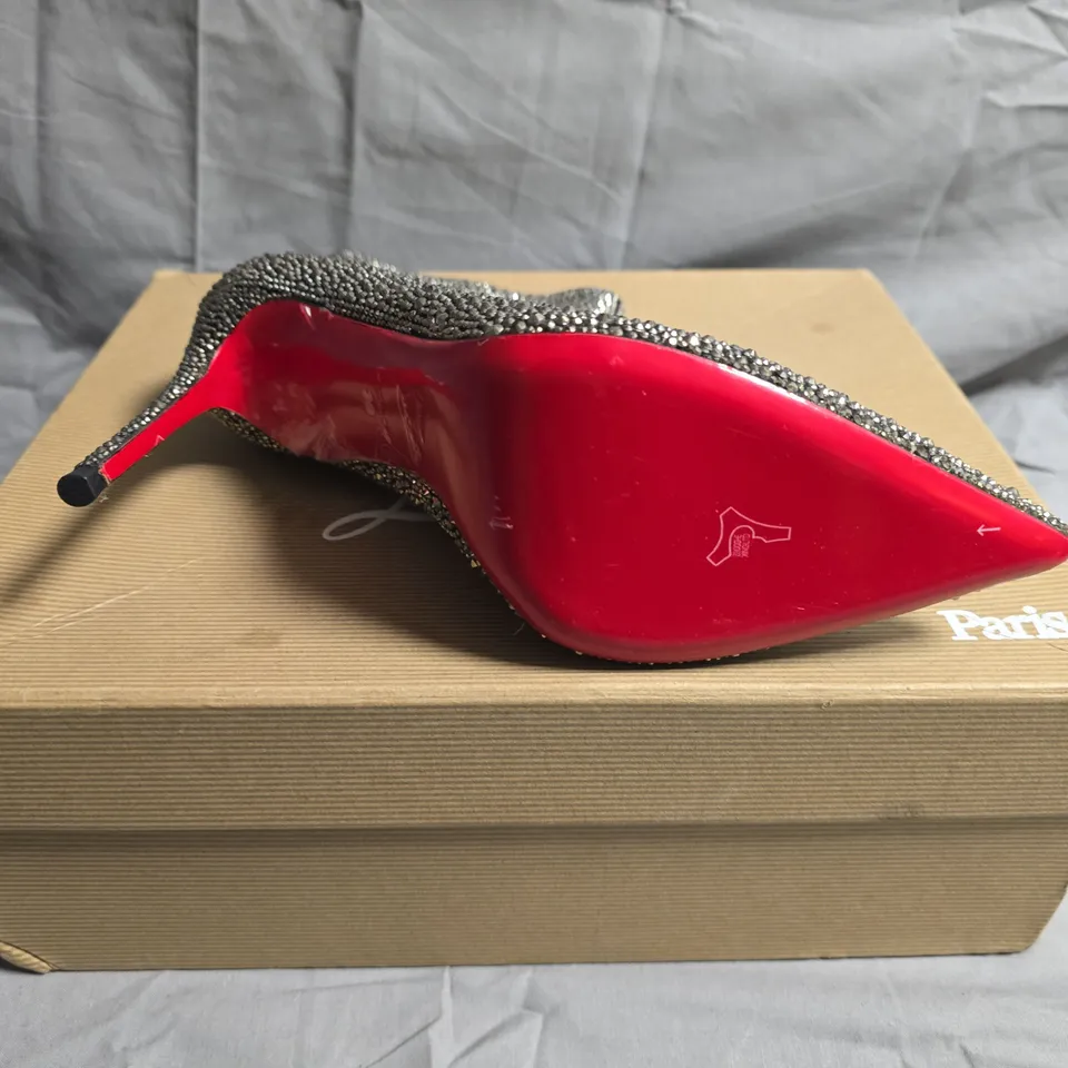 BOXED PAIR OF CHRISTIAN LOUBOUTIN SEQUIN BOOTS - UK SIZE 39