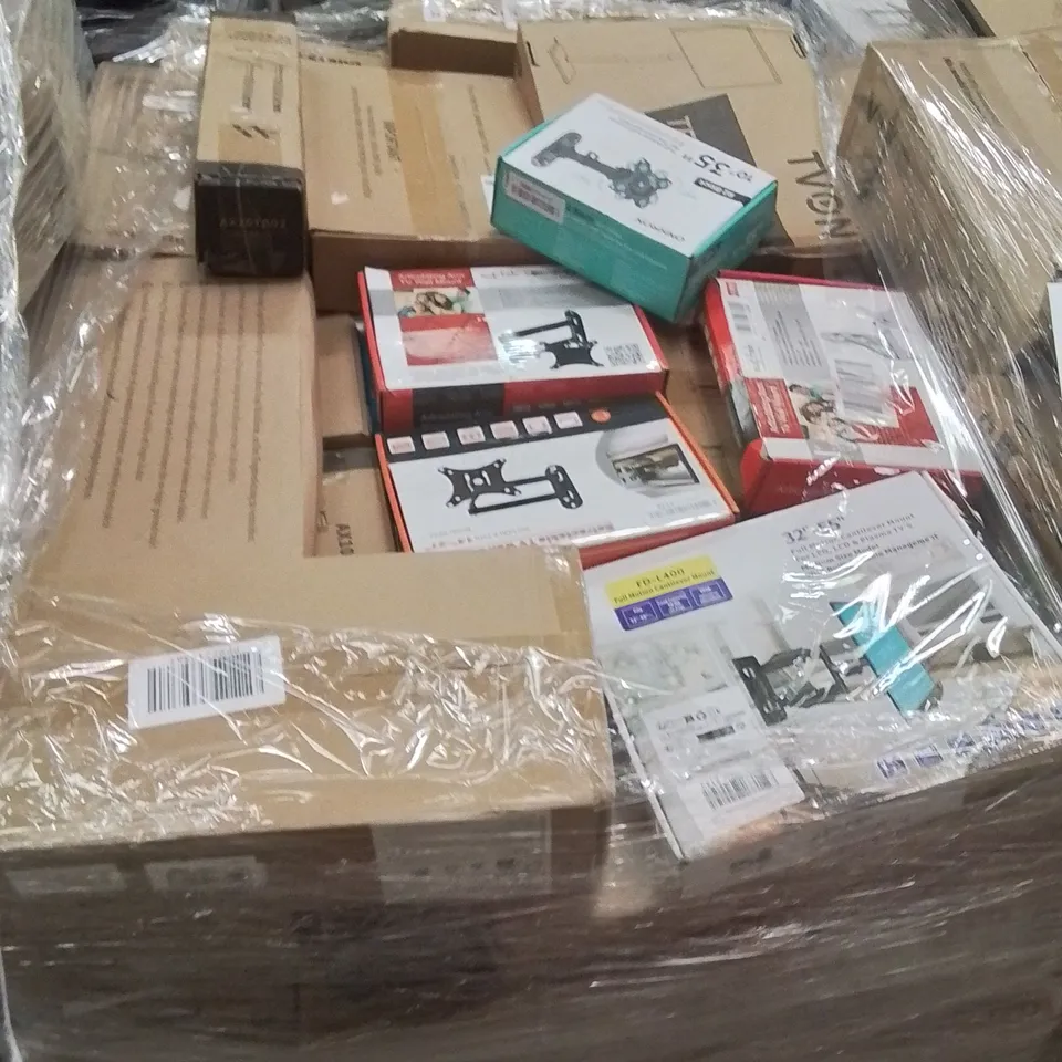 PALLET CONTAINING A LARGE QUANTITY OF WALL MOUNTED BRACKETS 