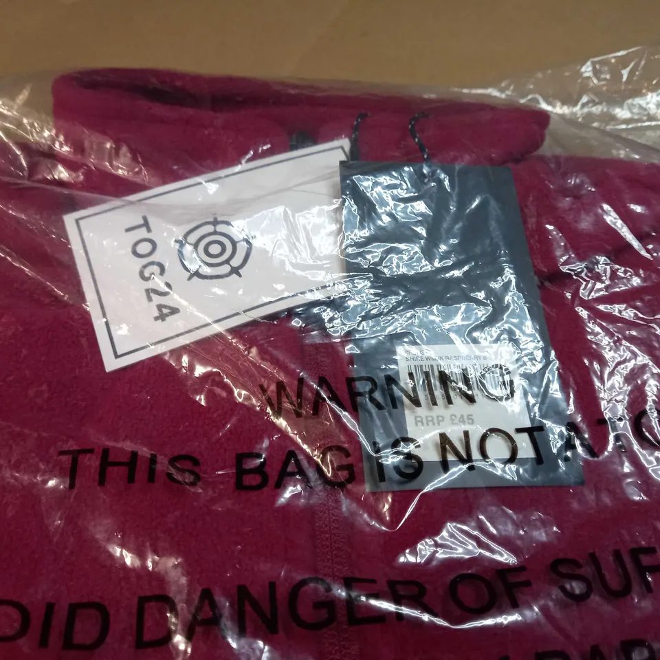 PACKAGED TOG24 RASPBERRY ZIPPED THROUGH FLEECE - SIZE 8
