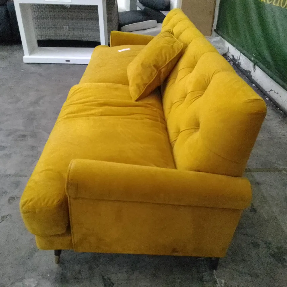 QUALITY DESIGNER 4 SEATER SOFA - MUSTARD FABRIC 