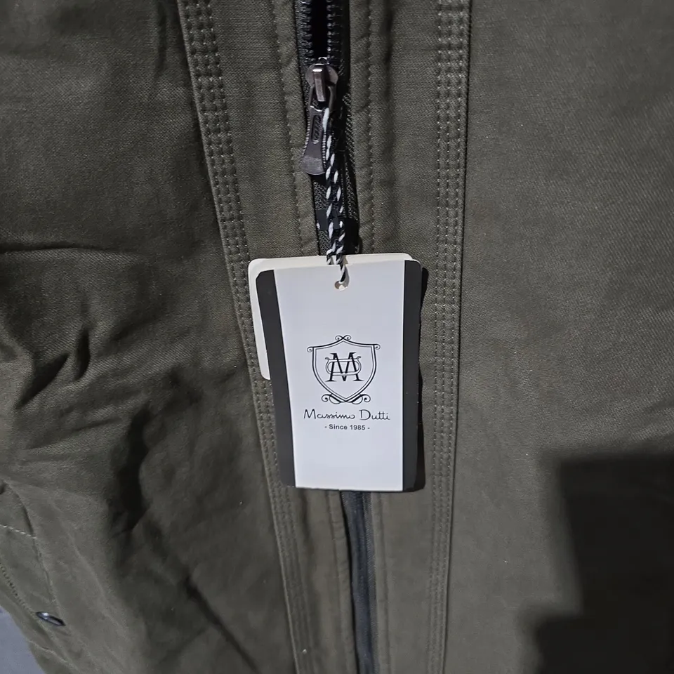 MASSIMO DUTTI OLIVE GREEN ZIP VEST – MEN'S, SIZE L