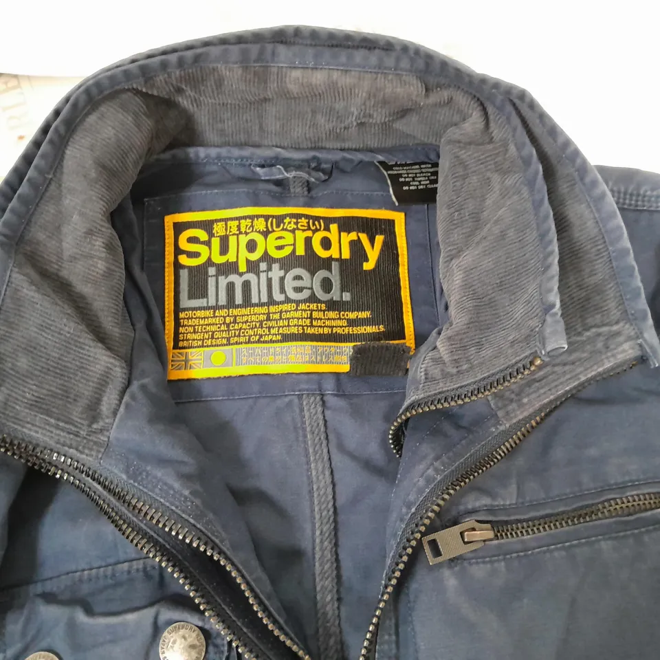 SUPERDRY BLUE MULTI POCKETED COAT - XXL