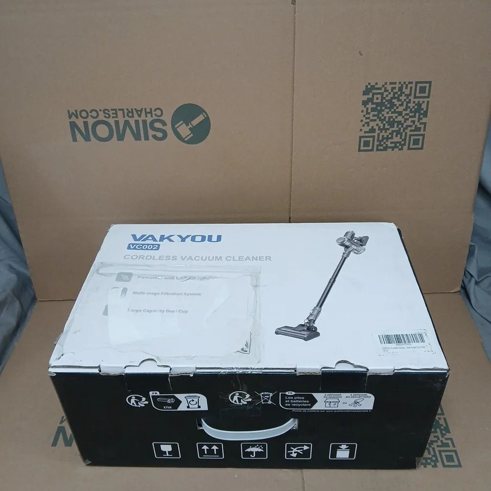 VAKYOU VC002 CORDLESS VACUUM CLEANER BOXED
