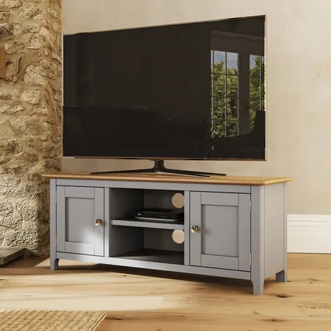 BOXED DARIS 2 DOOR TV CABINET UNIT 110CM WIDE FOR SCREEN UP TO 50"
