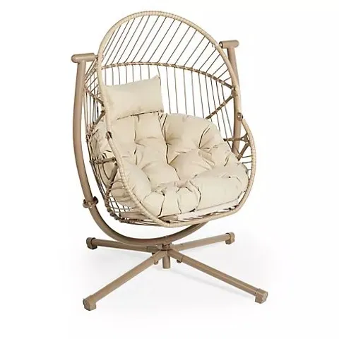 BOXED ABODE-INDOOR-OUTDOOR-ROCKING-SWIVEL-EGG-CHAIR