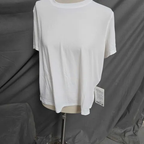 LULULEMON JERSEY TRAINING CLASSIC FIT SHORT SLEEVE SHIRT WHITE SIZE 14