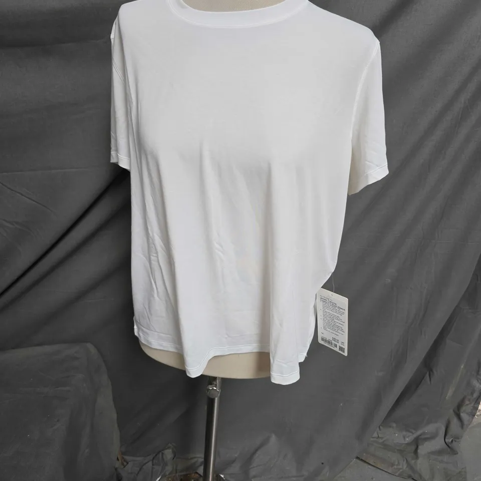 LULULEMON JERSEY TRAINING CLASSIC FIT SHORT SLEEVE SHIRT WHITE SIZE 14