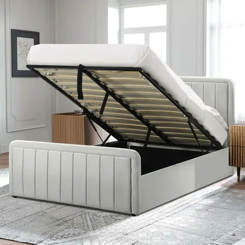 BOXED ALTGELD UPHOLSTERED KING SIZE OTTOMAN BED (2 BOXES)