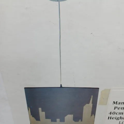 BOXED NAEVE LEUCHTEN MANHATTAN 1 LIGHT DRUM PENDANT GREY FIXTURE
