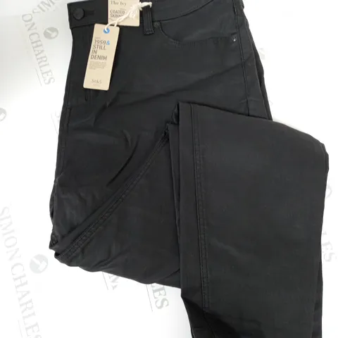 M&S DENIM THE IVY COATED SKINNY JEANS - 22 REG