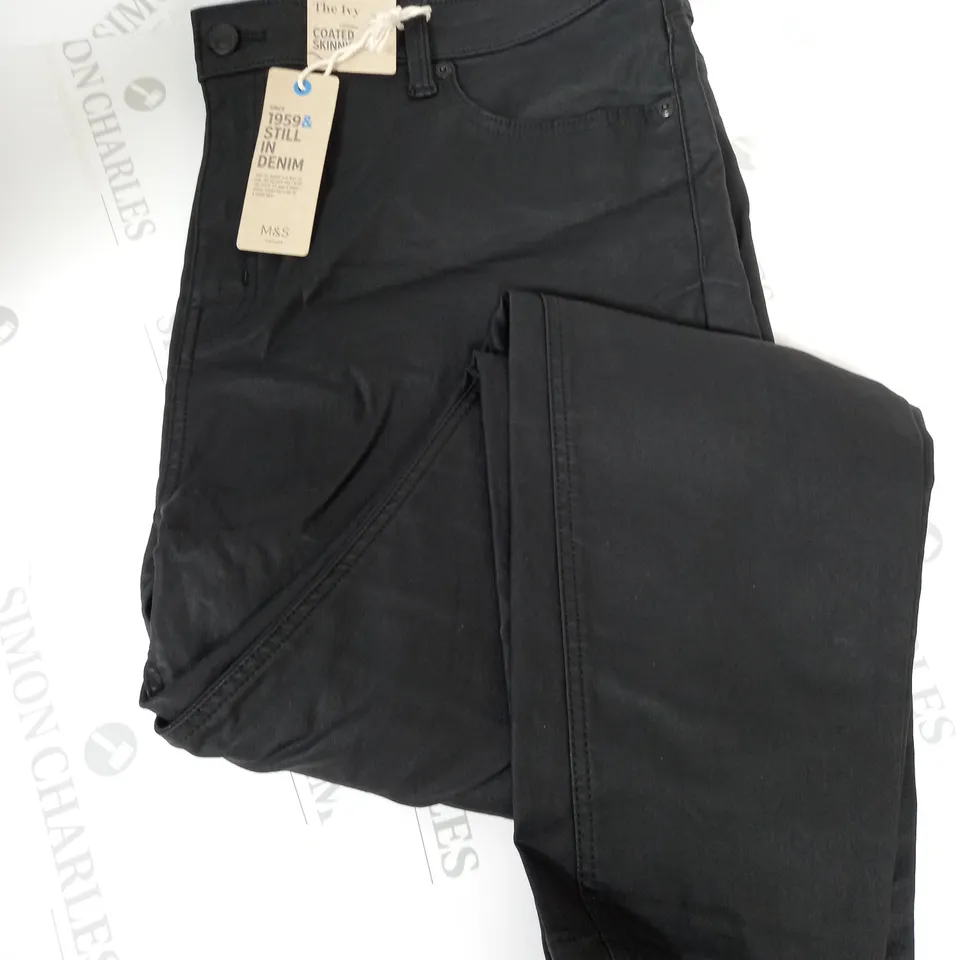 M&S DENIM THE IVY COATED SKINNY JEANS - 22 REG