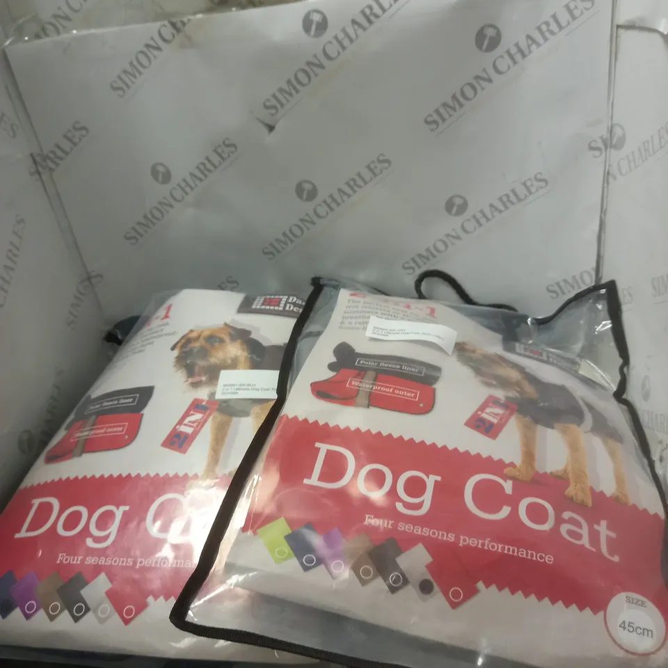 2 X DANISH DESIGN - THE ULTIMATE 2 IN 1 WATERPROOF AND FLEECE DOG COAT