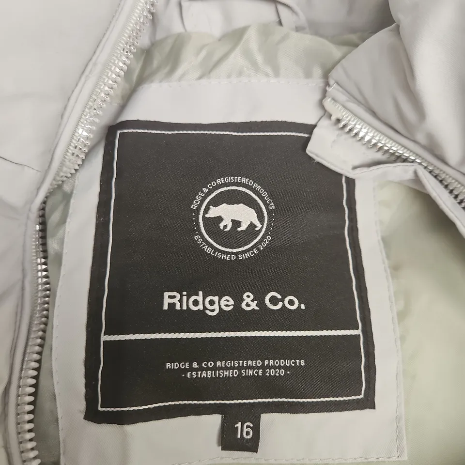 RIDGE & CO GILET SAGE GREEN SIZE 16