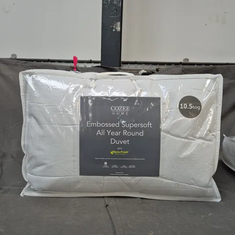 COZEE HOME EMBOSSED SUPERSOFT ALL YEAR ROUND DUVET, 10.5 TOG, MICRO-FRESH - SINGLE